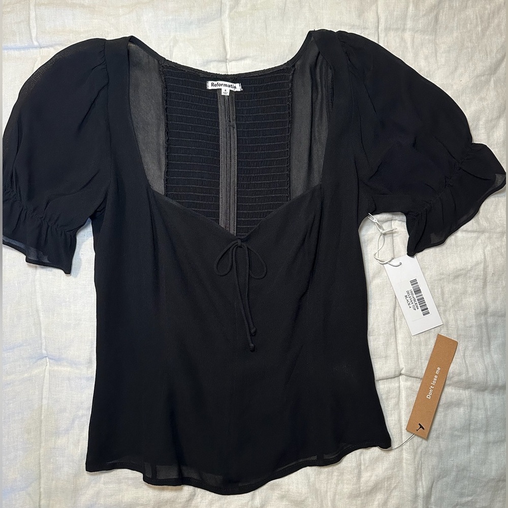 Reformation black Delevan Top new with tags.